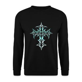Croix gothique Y2K Emo Croix Gothique Esthétique Tribal - Sweat-shirt Unisexe - noir - Devant - Alina (178cm) & Michal (187cm)