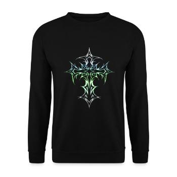 Croix gothique Y2K Emo Croix Gothique Esthétique Tribal - Sweat-shirt Unisexe - noir - Devant - Alina (178cm) & Michal (187cm)