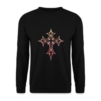 Croix gothique Y2K Emo Croix Gothique Esthétique Tribal - Sweat-shirt Unisexe - noir - Devant - Alina (178cm) & Michal (187cm)