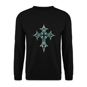 Croix gothique Y2K Emo Croix Gothique Esthétique Tribal - Sweat-shirt Unisexe - noir - Devant - Alina (178cm) & Michal (187cm)