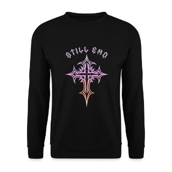 Toujours gothique ! Esthétique gothique Croix Y2K - Sweat-shirt Unisexe - noir - Devant - Alina (178cm) & Michal (187cm)