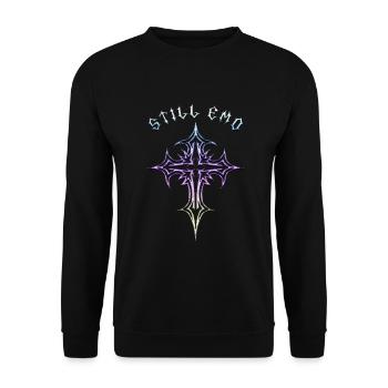 Toujours gothique ! Esthétique gothique Croix Y2K - Sweat-shirt Unisexe - noir - Devant - Alina (178cm) & Michal (187cm)
