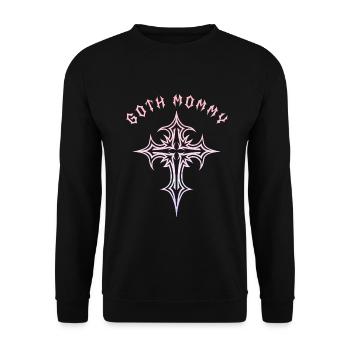 Maman gothique ! Esthétique gothique Croix Y2K - Sweat-shirt Unisexe - noir - Devant - Alina (178cm) & Michal (187cm)