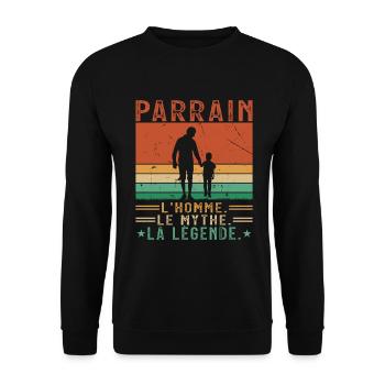 Pate, Mann, Mythos, Legende - Unisex Pullover - Schwarz - Vorne - Alina (178cm) & Michal (187cm)
