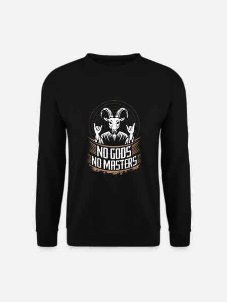 No Gods! No Masters! Atheist, Satanist, Religion - Unisex Sweatshirt - black