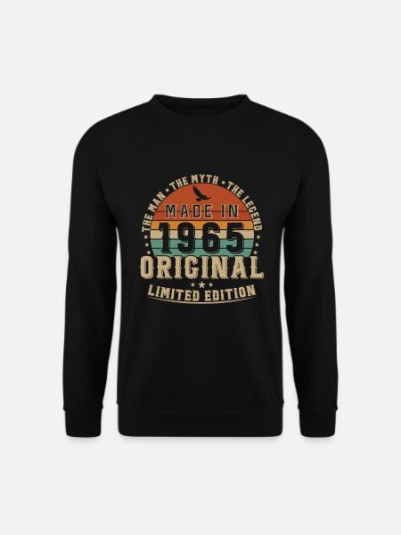60 Ans 1965 Vintage Rétro Cadeau d’anniversaire - Sweat-shirt Unisexe - noir