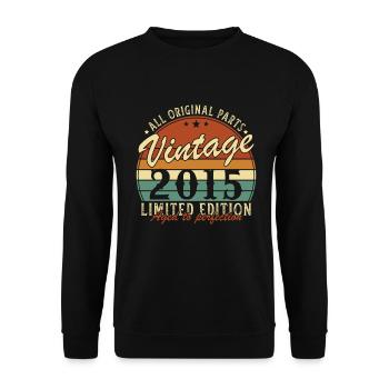 10 Ans 2015 Vintage Retro Cadeau D’anniversaire - Sweat-shirt Unisexe - noir - Devant - Alina (178cm) & Michal (187cm)