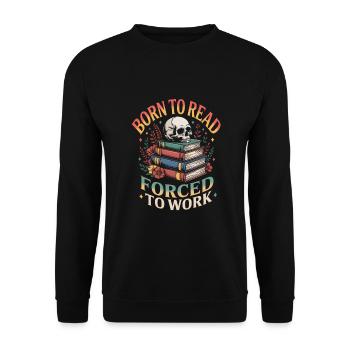 Bücherwurm Lesen Bücher Liebhaber Bücherei - Unisex Pullover - Schwarz - Vorne - Alina (178cm) & Michal (187cm)