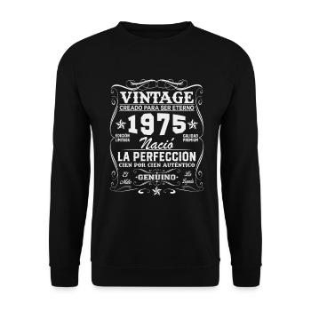 50th Birthday 50th Birthday Vintage 1975 - Unisex Sweatshirt - black - Front - Alina (178cm) & Michal (187cm)