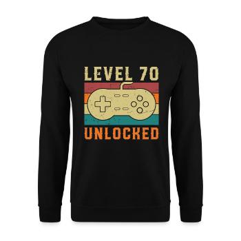 Niveau 70 Complet Vintage Cadeau anniversaire - Sweat-shirt Unisexe - noir - Devant - Alina (178cm) & Michal (187cm)