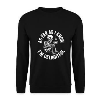 Pour autant que je sache, je suis ravi ! Sarcasme - Sweat-shirt Unisexe - noir - Devant - Alina (178cm) & Michal (187cm)