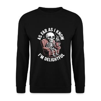 Pour autant que je sache, je suis ravi ! Sarcasme - Sweat-shirt Unisexe - noir - Devant - Alina (178cm) & Michal (187cm)