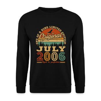Juli 2006 Vintage Retro Geburtstagsgeschenk - Unisex Pullover - Schwarz - Vorne - Alina (178cm) & Michal (187cm)