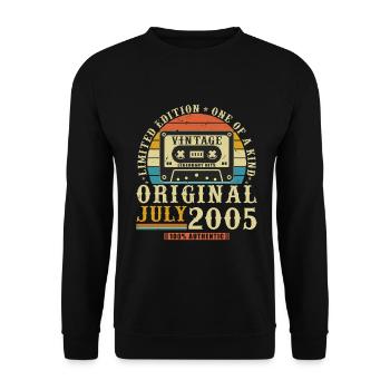 July 2005 Vintage Retro Birthday Gift - Unisex Sweatshirt - black - Front - Alina (178cm) & Michal (187cm)