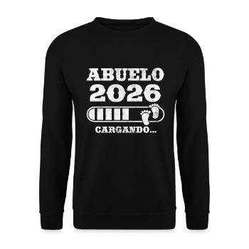 Grand-père 2026 Chargement Cadeau pour le futur grand-père - Sweat-shirt Unisexe - noir - Devant - Alina (178cm) & Michal (187cm)