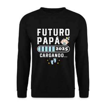 Future Pope 2025 First-time Father 2025 - Unisex Sweatshirt - black - Front - Alina (178cm) & Michal (187cm)