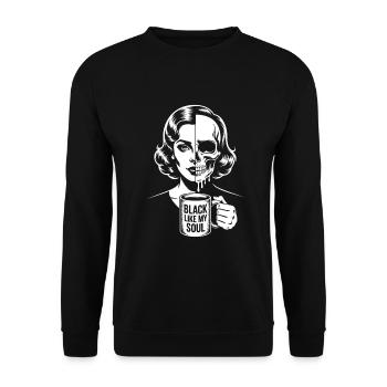 Noir comme mon âme ! Goth Café Emo Girl - Sweat-shirt Unisexe - noir - Devant - Alina (178cm) & Michal (187cm)