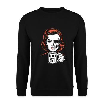 Noir comme mon âme ! Goth Café Emo Girl - Sweat-shirt Unisexe - noir - Devant - Alina (178cm) & Michal (187cm)