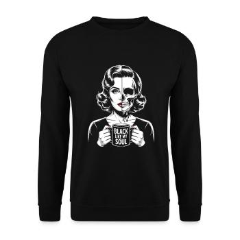 Noir comme mon âme ! Goth Café Emo Girl - Sweat-shirt Unisexe - noir - Devant - Alina (178cm) & Michal (187cm)