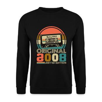 18 Years 2008 Vintage Retro Birthday - Unisex Sweatshirt - black - Front - Alina (178cm) & Michal (187cm)