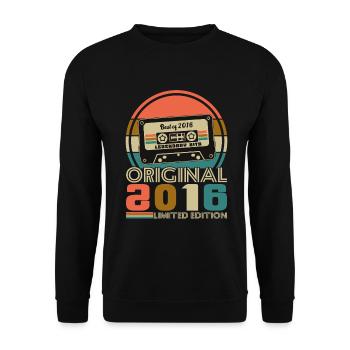 10 ans 2016 Vintage Rétro Anniversaire - Sweat-shirt Unisexe - noir - Devant - Alina (178cm) & Michal (187cm)