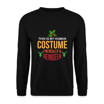 Reindeer costume - Unisex Sweatshirt - black - Front - Alina (178cm) & Michal (187cm)