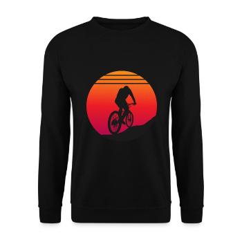 Mountainbike - Sunset - Unisex Pullover - Schwarz - Vorne - Alina (178cm) & Michal (187cm)