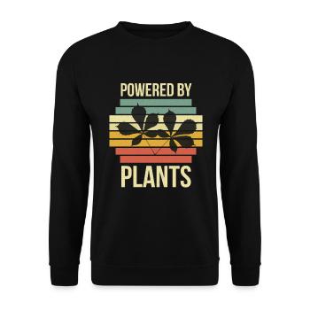 Vegan - Powered by plants - Unisex Sweatshirt - black - Front - Alina (178cm) & Michal (187cm)