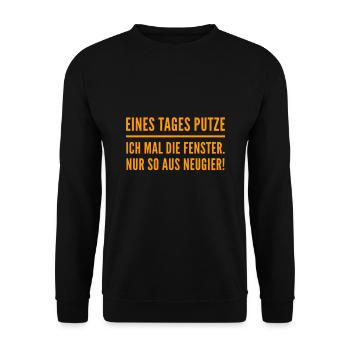 neugierig - Unisex Pullover - Schwarz - Vorne - Alina (178cm) & Michal (187cm)