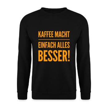 ich liebe Kaffee über alles - Unisex Pullover - Schwarz - Vorne - Alina (178cm) & Michal (187cm)