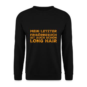 long hair - Unisex Pullover - Schwarz - Vorne - Alina (178cm) & Michal (187cm)