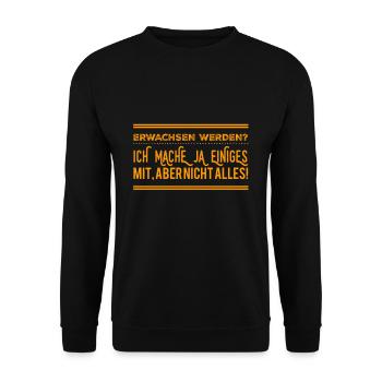 Ich mache ja einiges mit, aber nicht alles - Unisex Pullover - Schwarz - Vorne - Alina (178cm) & Michal (187cm)