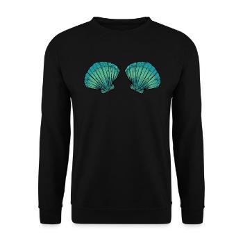 Shell bikini bra mermaid - Unisex Sweatshirt - black - Front - Alina (178cm) & Michal (187cm)