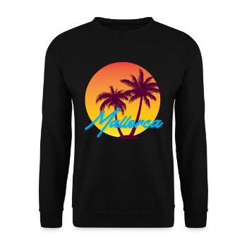 Majorque - palmiers - Sweat-shirt Unisexe - noir - Devant - Alina (178cm) & Michal (187cm)