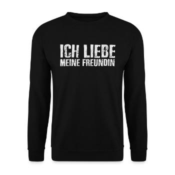 Paare - Ich liebe meine Freundin - Unisex Pullover - Schwarz - Vorne - Alina (178cm) & Michal (187cm)