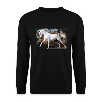 cheval - Sweat-shirt Unisexe - noir - Devant - Alina (178cm) & Michal (187cm)