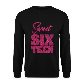 Anniversaire - Sweet 16 seize anniversaire - Sweat-shirt Unisexe - noir - Devant - Alina (178cm) & Michal (187cm)