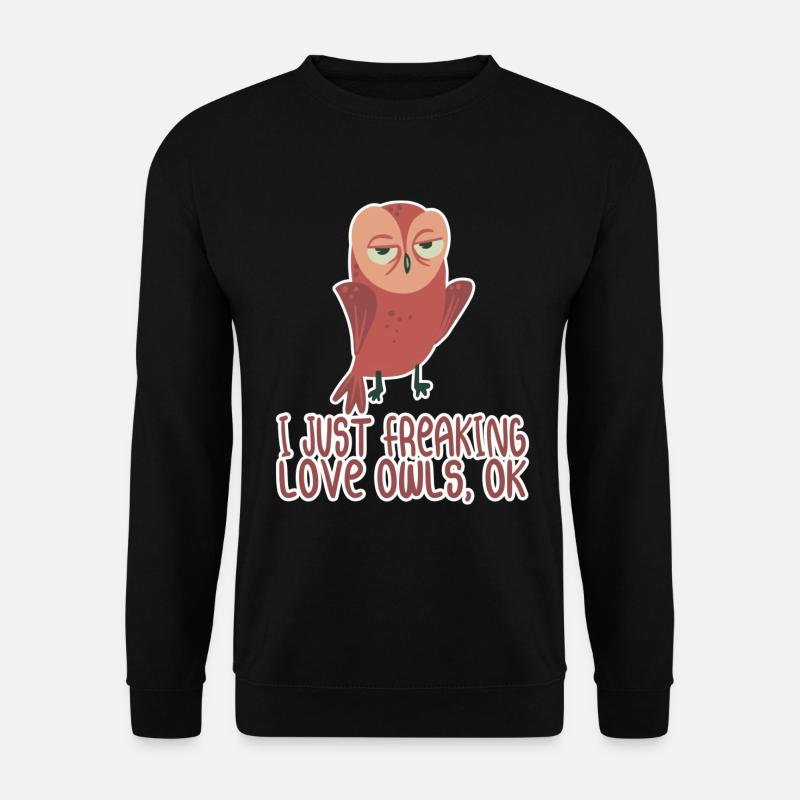 Eule - Ich liebe Eulen - Unisex Pullover - Schwarz
