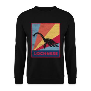 Lochness Nessie Schottland - Unisex Pullover - Schwarz - Vorne - Alina (178cm) & Michal (187cm)