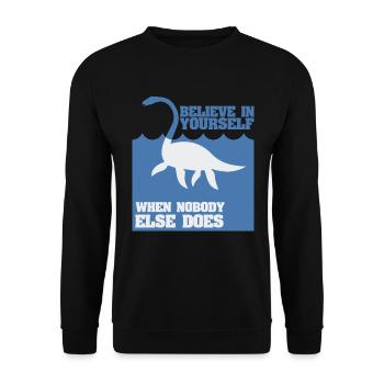 Lochness Nessie Schottland - Unisex Pullover - Schwarz - Vorne - Alina (178cm) & Michal (187cm)