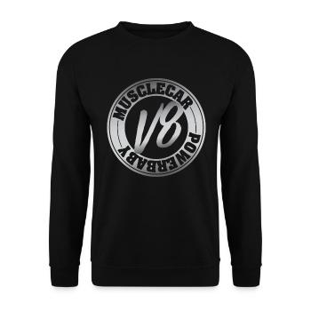 V8 Motor Musclecar Ami - Unisex Sweatshirt - black - Front - Alina (178cm) & Michal (187cm)