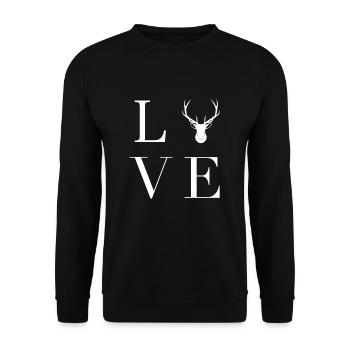 Amour chasseur chasseresse chasse cadeau noël - Sweat-shirt Unisexe - noir - Devant - Alina (178cm) & Michal (187cm)