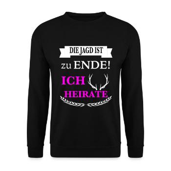 Hunter bachelorette party Bavière équipe cadeau - Sweat-shirt Unisexe - noir - Devant - Alina (178cm) & Michal (187cm)