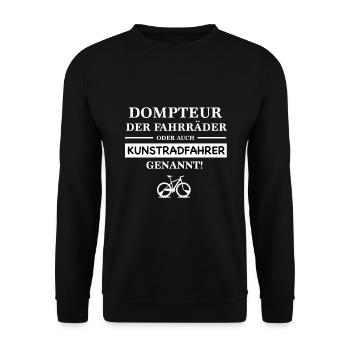 Kunstrad Kunstradfahrer Hallenradsport Geschenk - Unisex Pullover - Schwarz - Vorne - Alina (178cm) & Michal (187cm)