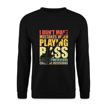 Bass Player Gift I DON'T MAKE MISTAKES WHEN PLAY - Unisex Sweatshirt - black - Front - Alina (178cm) & Michal (187cm)
