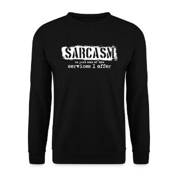 Funny Lustig Sarkasmus Service - Unisex Pullover - Schwarz - Vorne - Alina (178cm) & Michal (187cm)