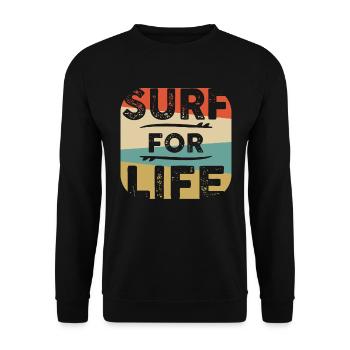 Surfing surfer surfboard surf for life - Unisex Sweatshirt - black - Front - Alina (178cm) & Michal (187cm)