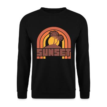 Vintage Retro Sonnenuntergang - Unisex Pullover - Schwarz - Vorne - Alina (178cm) & Michal (187cm)