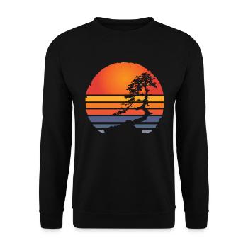 Japan Sonne Bonsai - Unisex Pullover - Schwarz - Vorne - Alina (178cm) & Michal (187cm)