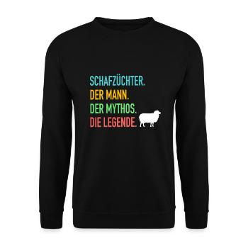 Schaf Schafe Hirte Schäfer Schafbesitzer Geschenk - Unisex Pullover - Schwarz - Vorne - Alina (178cm) & Michal (187cm)